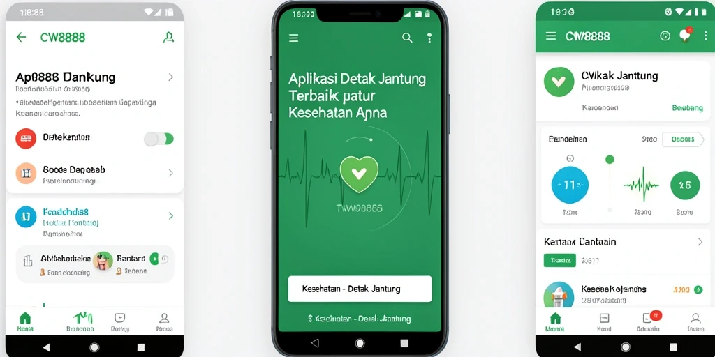 Screenshot CW8888 menunjukkan antarmuka sederhana dan fungsional untuk memantau detak jantung.