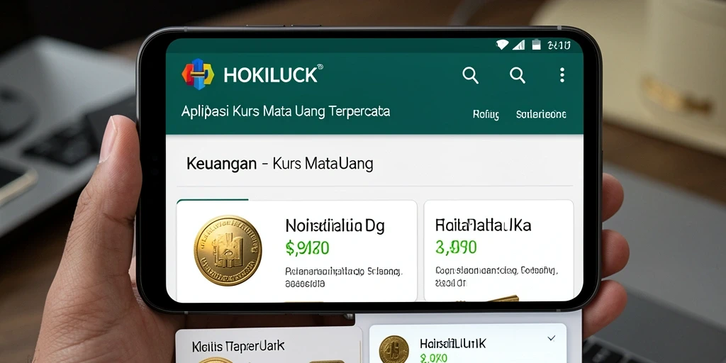 Tampilan antarmuka HOKILUCK yang menampilkan nilai tukar mata uang.