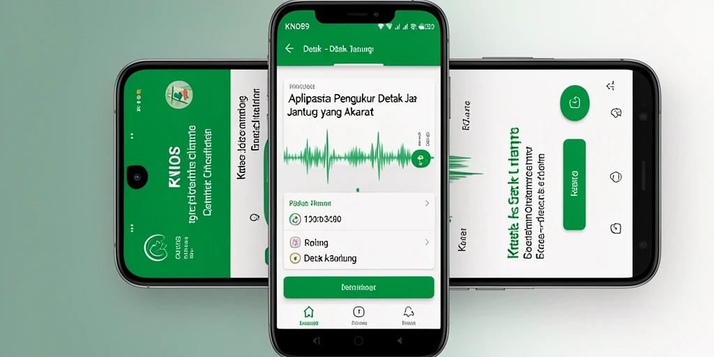 Antarmuka KNO89 yang user-friendly dan informatif tentang detak jantung.