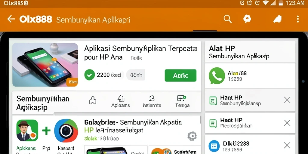 Tampilan antarmuka OLX888 saat menyembunyikan aplikasi.