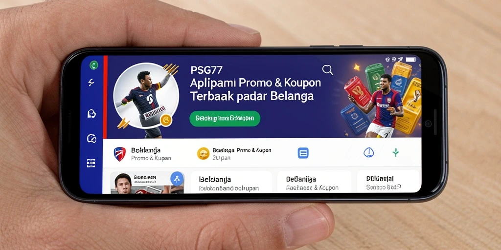 Tampilan antarmuka aplikasi PSG77 dengan berbagai fungsi Promo & Kupon.