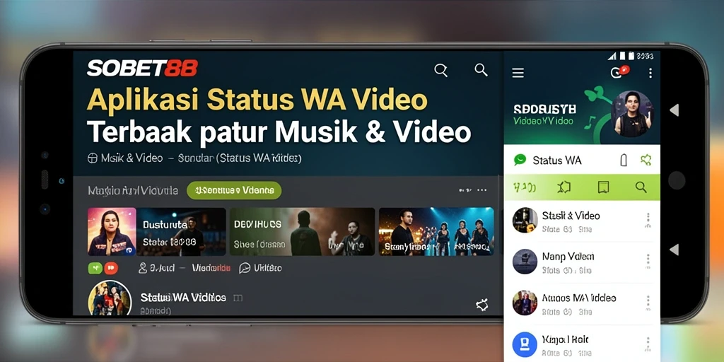 Tampilan antarmuka SOBET88 dengan berbagai pilihan video status WA.