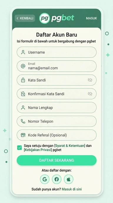 Panduan Registrasi Akun Pgbet untuk Pengguna Android